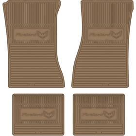 Fmfb70023 Legendary Auto Interiors Upholstery 1970-74 Firebird Tan Vinyl 4 Piece Floor Mat Set With Inch Script And Bird