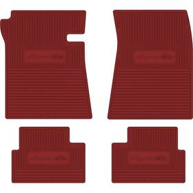 Fmfs61002 Legendary Auto Interiors Upholstery 1961 Impala Red Vintage Floor Mat Set With Script And Inch V Flag Emblem