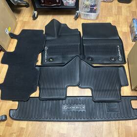 Pt206-60220-02 Lexus Oem Factory All Weather Floor Liner Set With 3rd Row Black