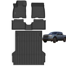 L-22-24 Ljwaito Floor Mats And Large Trunk Bed Mat For 2022 2023 2024 Ford Maverick Pickup - Hy