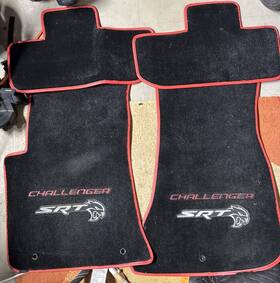 3212666-v4 Lloyd Mats New 2011-2024 Dodge Challenger Black Carpet Floor Srt Hellcat Red Trim