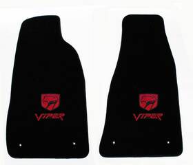 3219000-svr Lloyd Mats Black Floor 1992-2002 Dodge Viper With Red Embroidered Logo Snake Head