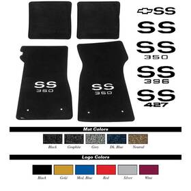 Lm4201sv Lloyd Mats 1967-1969 Camaro Black Floor Mat Set With Silver Embroidered Inch Ss 350 Logo