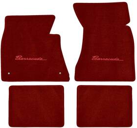 Ma212802102 Lloyd Mats 1964-69 Mopar - Ultimat Barracuda Logo Floor Red Mat With 4 Pc