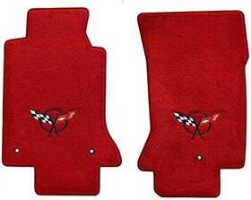 V0300978 Lloyd Mats Red Floor - Black Crossed Flags Logo For Corvette C5 1997-2004
