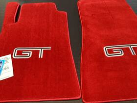 011957 Lloyds Mats Mustang Gt 2011-2012 Red Floormats With Silver/black Logo Set Of 4