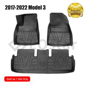Lstsl001 Lostar 1x Full All-weather Front Floor Mats Carpet Set Fits 2017-2022 Model 3