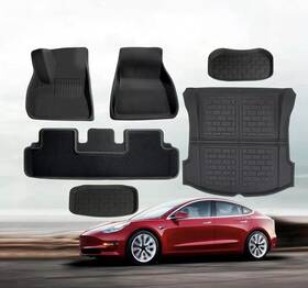 Gr67701-bh Louverola Nib Navoroge Floor Mats - Tesla Model 3 2017-2024 6 Piece Set