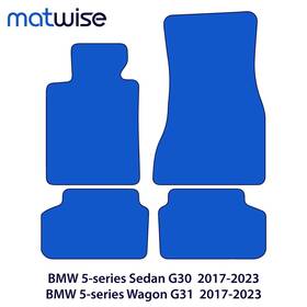 B5g305l01 Matwise For Bmw 5-series Black Velour Car Mats 2017 2023 - G30 G31 Oem Quality Carpet
