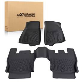 8p5vzz Maxpeedingrods Carpet Floor Mats For Jeep Wrangler Jl 4-door 2018-2024 Tpe Black Front And Rear