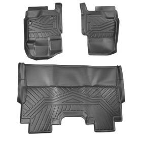 Ak1uop Maxpeedingrods 2 Row Floor Mat Liners Tpe Waterproof For Ford F-150 Super Crew Cab 2015-2025