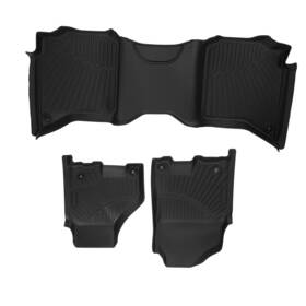 Cos84g Maxpeedingrods 3pc Floor Liner Mat For Dodge Ram 1500 Classic Crew Cab 2019-2024 Front And Rear
