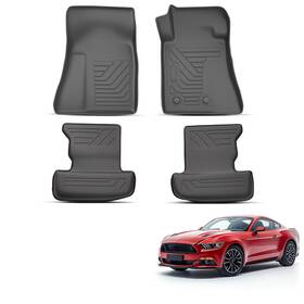 Dtji5l Maxpeedingrods Heavy Duty Floor Mats For Ford Mustang 2015-2024 Waterproof Tpe Black Front Rear