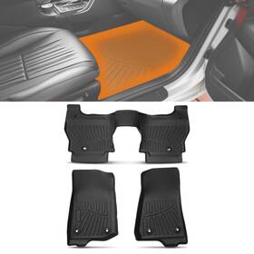 Maxpeedingrods F4wriy 2 Row Liner Floor Mats For Jeep Gladiator 2020-2025 All-weather Black
