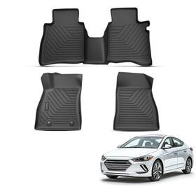 Fog41c Maxpeedingrods Floor Mat Set For Hyundai Elantra 2017-2020 Black Tpe All Weather Anti-slip