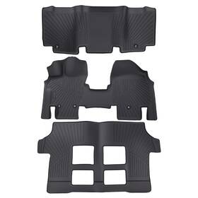 J6jjpn Maxpeedingrods 3-row Floor Mats Full Coverage For Honda Odyssey 2011-2017 Black Tpe Waterproof