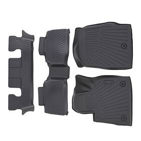 M7btf3 Maxpeedingrods Black Floor Mats For Ford Explorer 2020-2025 Tpe 6 Seat 2nd Row Liners