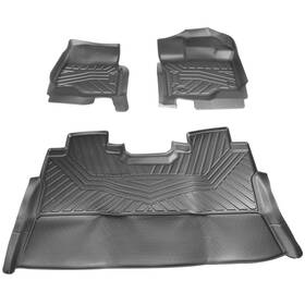 S732qb Maxpeedingrods 2 Row Floor Mat Liners Tpe Waterproof For Ford F-150 Super Crew Cab 2015-2025