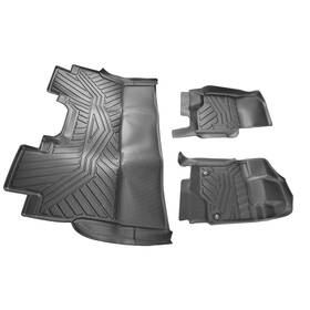 S7xbl5 Maxpeedingrods 3 Pcs Floor Mats Liners Set For Ford F-150 Super Crew Cab 2015-2024 Tpe Rubber