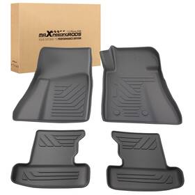 W5ivto Maxpeedingrods All Weather Tpe Floor Mats For Ford Mustang 2015-24 Custom Fit Black Front Rear