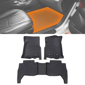 Maxpeedingrods Z3km0d Carpet Floor Mats Fit For Toyota Tacoma Double Cab 2018-2023 Tpe Black Car Mat