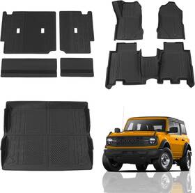 Maxzina 792119465473 Floor Mats Compatible With 2021 2022 2023 2024 Ford Bronco Trunk Mat Cargo Liner