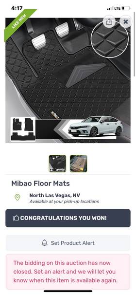 Mbdlbt004 Mibao Floor Mats For Honda Civic 2016 All-weather Car Anti-slip Waterp