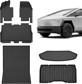 Cpd-tslct24-2-bk Mixsuper 198073228442 For 23-24 Tesla Cybertruck Floor Mats Trunk Protector Liner Truck Bed Mat Tpe
