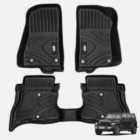 R0007 Mkr 3d Custom Fit All Weather Tpe Car Floor Mats For Jeep Wrangler Jl 4xe 2021-2024