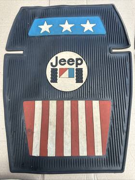 0479-237 Mopar Black Amc Jeep Americana Floor Mat Pair Set Of 2 - Licensed