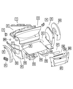 05097479aa Mopar Genuine Wheelhouse Silencer Left 5097479aa