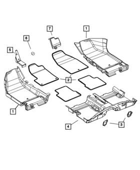1tq02dx9af Mopar Genuine Passenger Floor Carpet Left