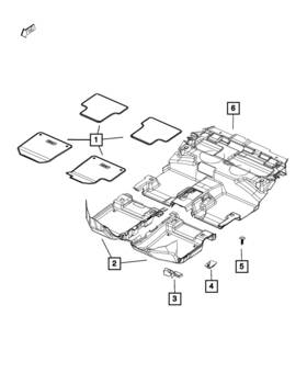 1ub81dx9ag Mopar Genuine Front Floor Carpet Left