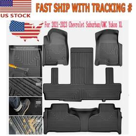 Beysh0002919be Motors-fu Tpe Floor Mats 2nd Row Bucket Sets For 2021-2023 Chevrolet Suburban/gmc Yukon Xl