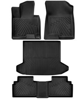 By-01r-09s Mpta 4pcs Black Car Floor Mats With 1pc Cargo Mat For 2022-2023 Hyundai Tucson Hybrid