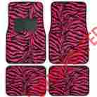 Mt-902-hp Bdk Premium Car Auto Carpet Floor Mats 4 Piece Zebra Hot Pink Superb Design