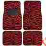 Mt-902-rd Bdk Premium Car Auto Carpet Floor Mats 4 Piece Zebra Red Superb Design