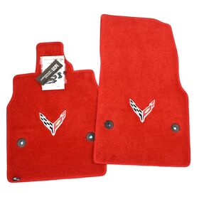 Hem-mat-c8-blkflag-2pc-ar New Chevrolet Corvette C8 Floor Mats Adrenaline Red Silver Flags Logo Ultimat