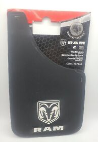 Pcmg-490 New Dodge Ram White Logo Universal Fit 9inch X 15inch Rubber Mud Guards Set Of 2