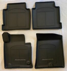 C2f13-au100 New Oem Black Floor Mats Rubber All Weather Hyundai Sonata 2015-2019