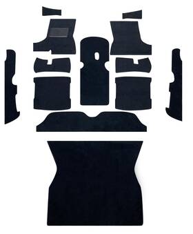F130-fr-601-2cs-dasher Newark Auto Volkswagen Dasher Carpet Kit 1974-1981 Front And Rear Black Charcoal Red Maroon