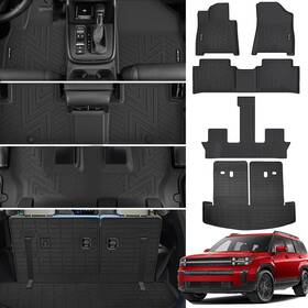 Sf505-dzz Nikalaika Floor Liners And Cargo Mats For 2024 2025 Hyundai Sante Fe Not Hybrid 7-seater