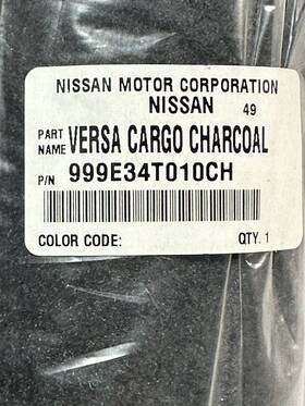 999e34t010ch Nissan Motor Corporation Inch New Oem Versa Sedan 2007-2011 Trunk Cargo Mat Charcoal-p/n