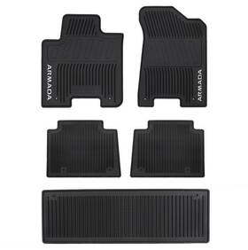 T99e1-5zw1a Nissan 2017-2020 Oem Armada All Weather Season Black Rubber Floor Mats