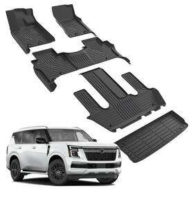B0f23p4rkh Norand For Nissan Armada/infiniti Qx80 Floor Mats 2025 7 Seats All Weather