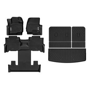 Beyshdn4lr Oedro Floor Mats Trunk Mat With Backrest For 2018-2025 Ford Expedition 7-seater