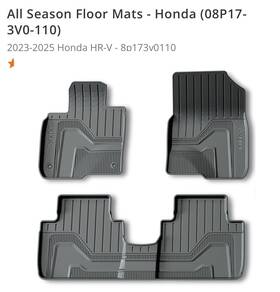 Beyshwmy2p Oedro For 2023-2025 Honda Hrv Hr-v Floor Mats 3d Molded Liners Tpe All-weather