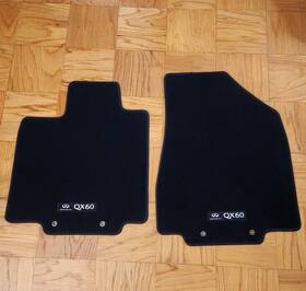999e2-rz00 Oem Infiniti Qx60 / Jx35 Nissan Black Carpet Floor Mats Front Set For 2014-2021