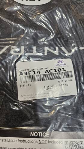 Abf14-ac101 Oem 2021-2025 Hyundai Elantra Hev Carpet Floor Mats Genuine In Original Package