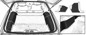 A9190601 Oer Authorized 1982-92 Camaro / Firebird - Cargo Area Side Carpet Set Black